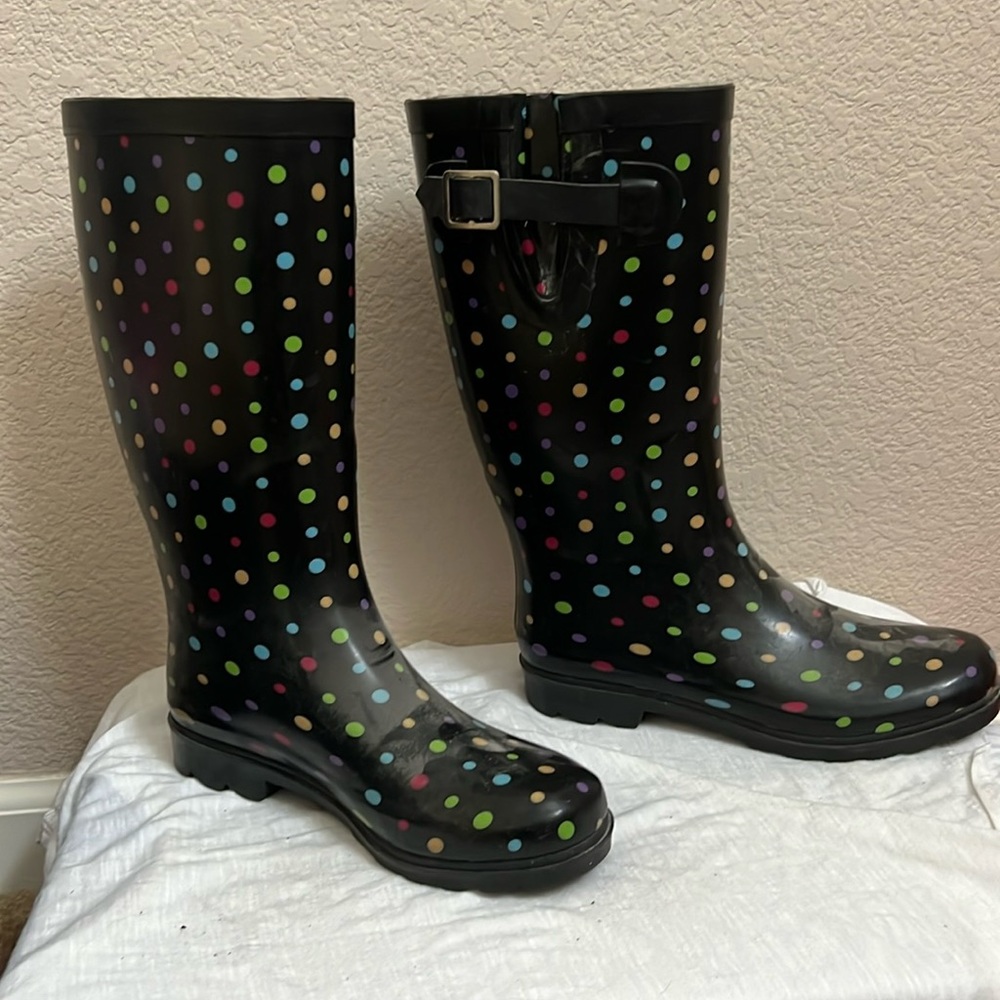 Merona pok a dot rain boots